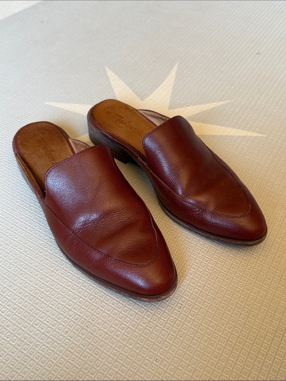 Madewell Burgundy Leather Mule Loafers